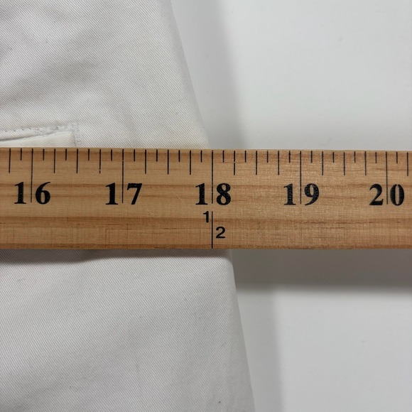Banana Republic Fulton Skinny Chino Pants Men 33x32 White Ivory Stretch Cotton - Picture 7 of 12